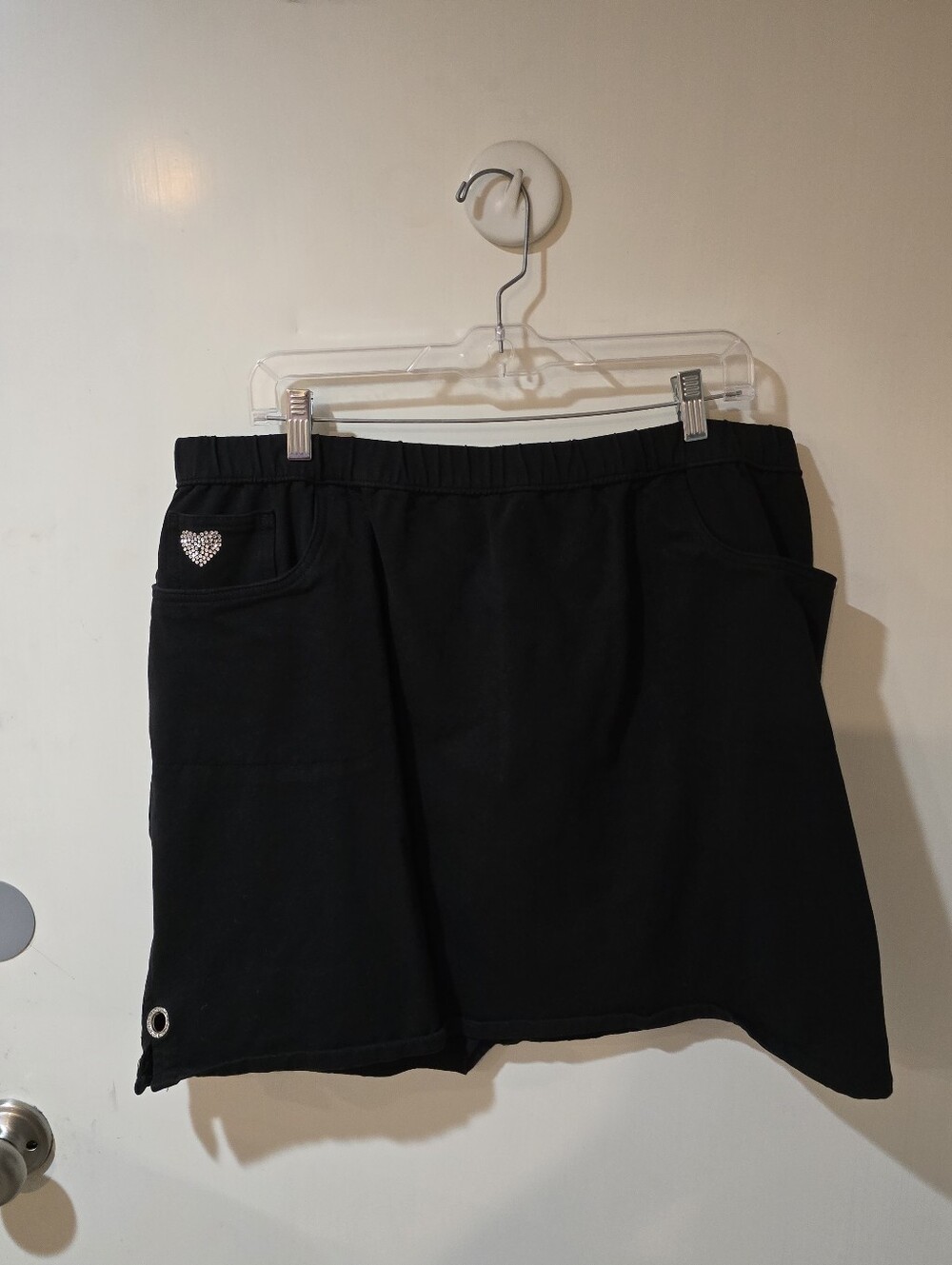 Dreams & Co. Pull-On Knit Skort – Black 1X Short